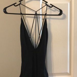 black strappy body suit